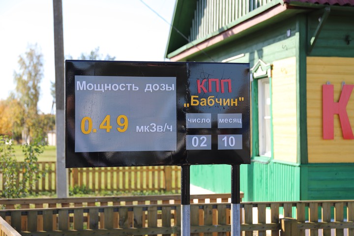 Табло с указанием радиационного фона на каждый день