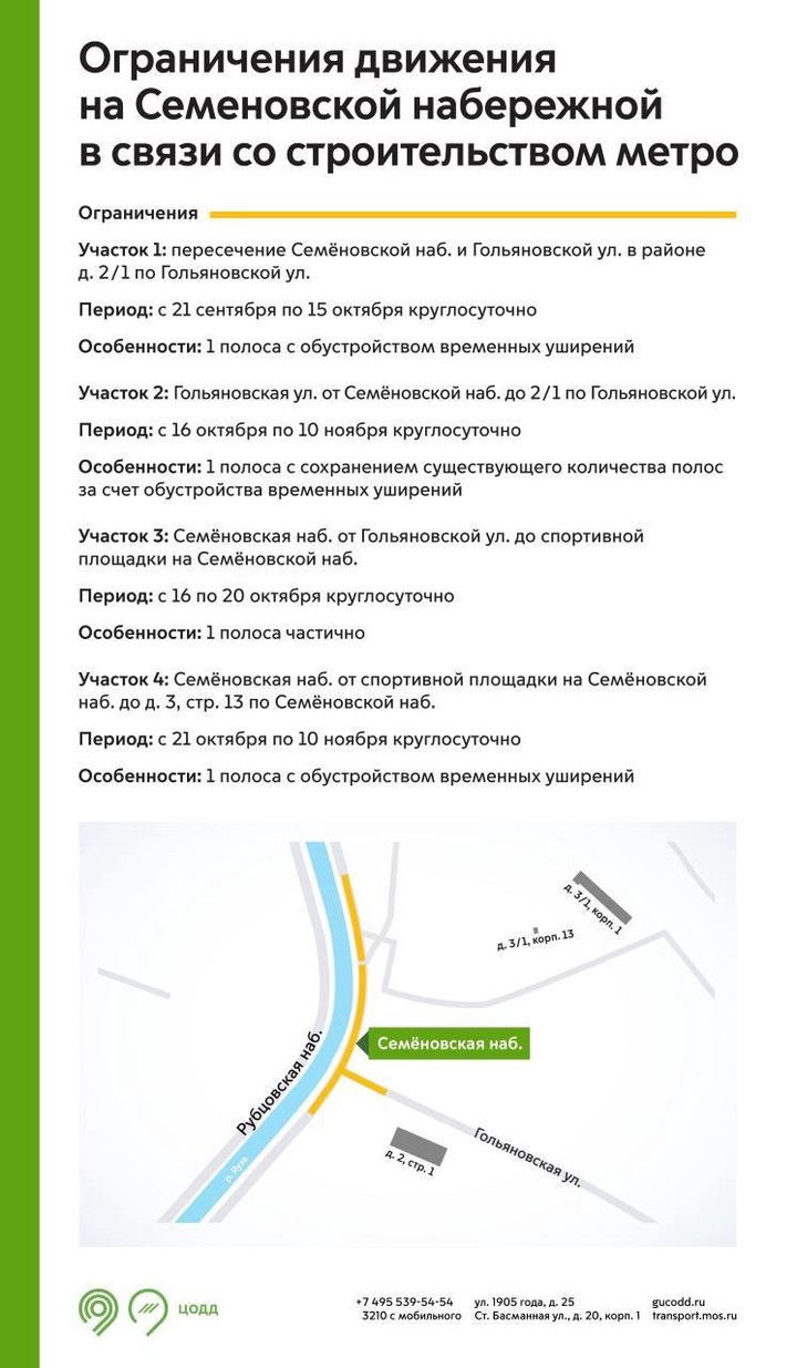 Движение ограничат на нескольких улицах Москвы из-за работ в метро и на инженерных сетях
