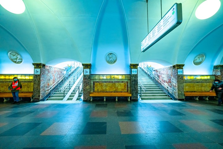 Сергей Собянин открыл подземную пересадку между станциями метро «Петровский парк» и «Динамо»
