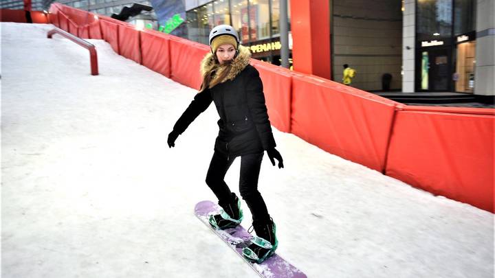 Ольга Бутенко посетила мастер-класс по сноубордингу