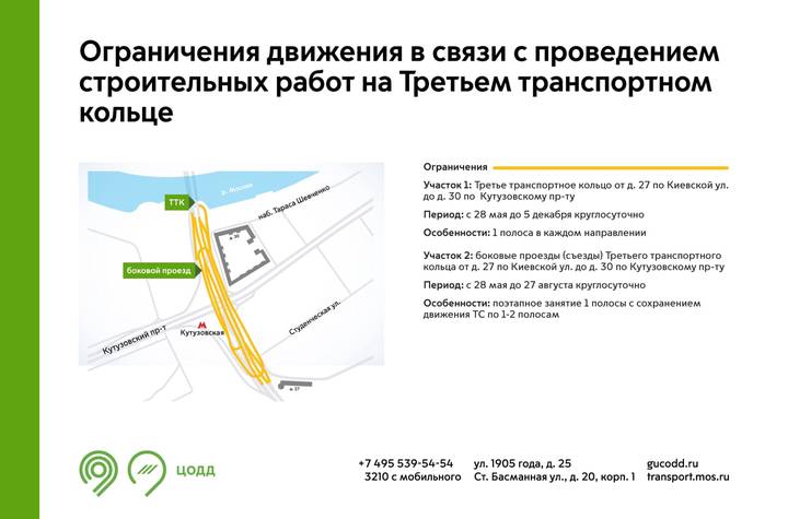 Движение на участке ТТК ограничат из-за строительных работ