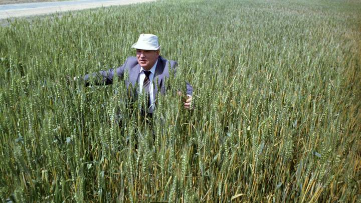 Mikhail Gorbachev di tanah perawan Kazakhstan, 1991 / Foto: RIA Novosti