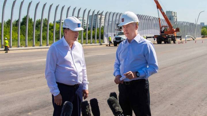Собянин осмотрел строящийся участок МСД на юге Москвы