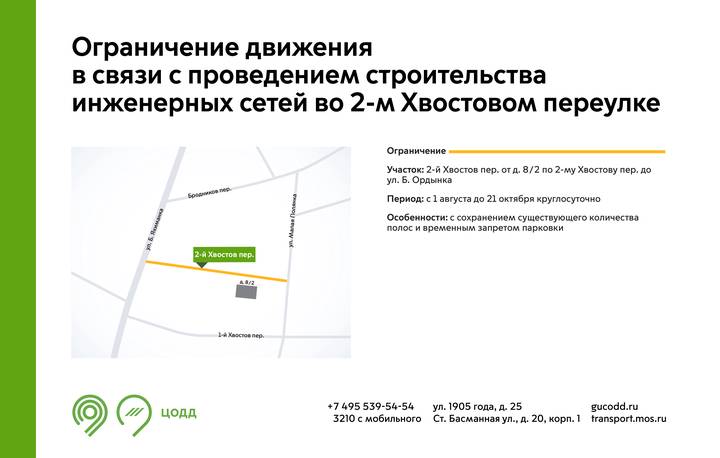 Движение транспорта ограничат в центре Москвы с 1 августа