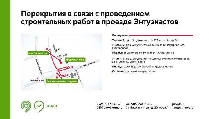 Движение транспорта временно ограничат на двух улицах в Москве