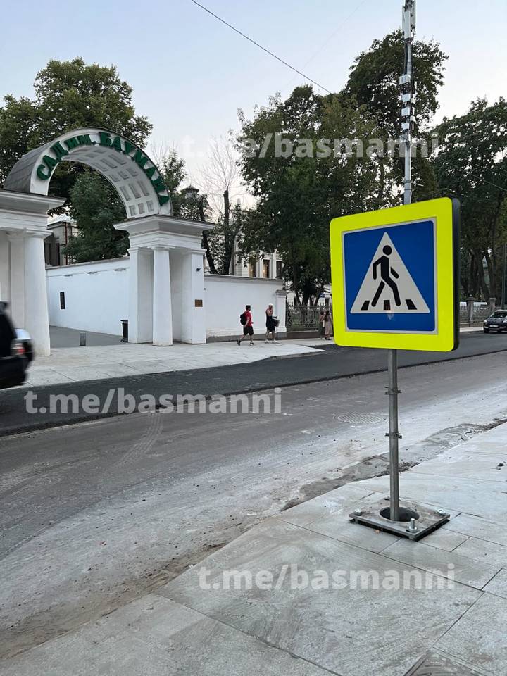 «На вырост»: необычный знак пешеходного перехода появился в Басманном районе Москвы