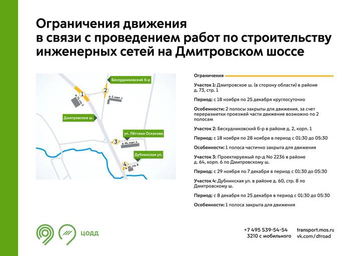 Движение транспорта у метро «Верхние Лихоборы» ограничат с 18 ноября