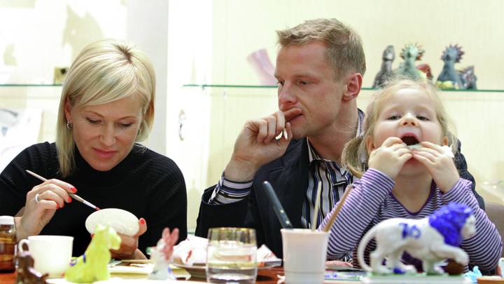 Вячеслав Малафеев с супругой Мариной и дочерью Ксенией, 2009 год / Фото: РИА Новости 