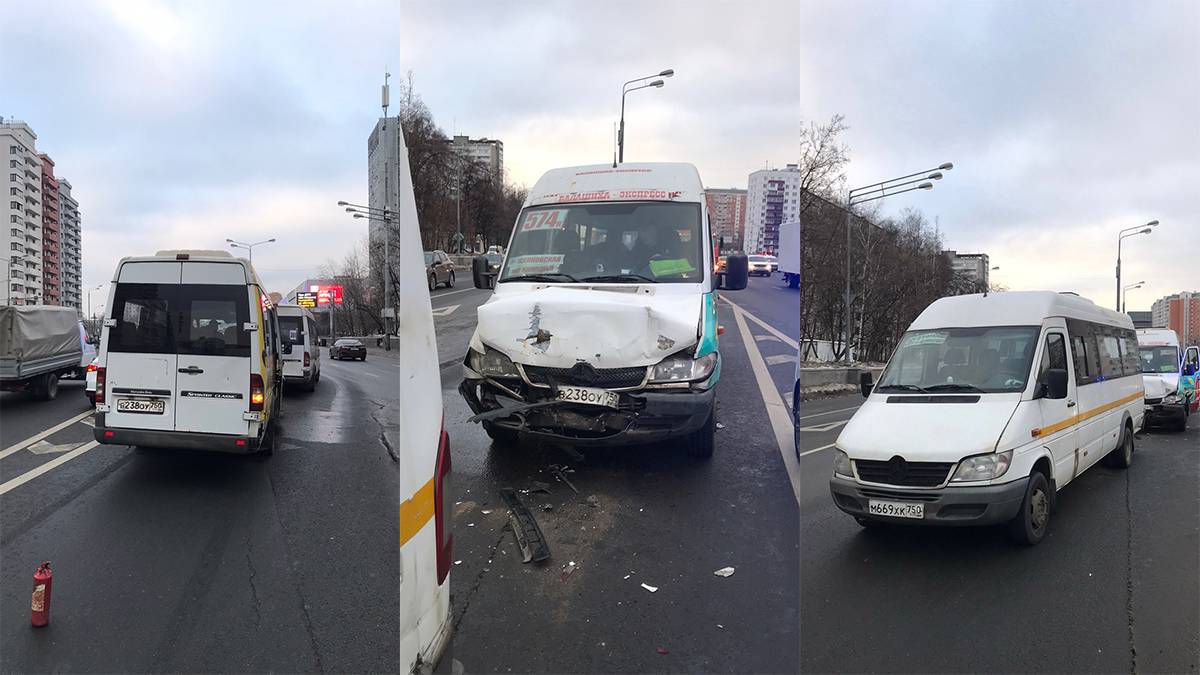 Два человека пострадали при столкновении маршруток на востоке Москвы