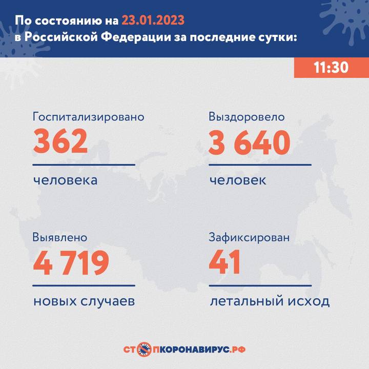 В России выявили 4719 новых случаев коронавируса за сутки