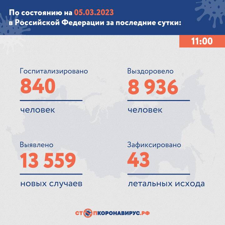 В России за сутки выявили 13 559 новых случаев коронавируса