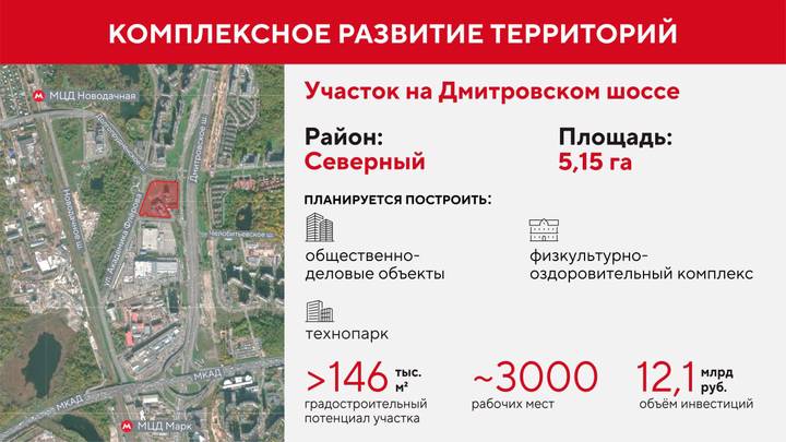 Собянин: На месте нежилого долгостроя в районе Северный создадим объекты производственного и общественно-делового назначения