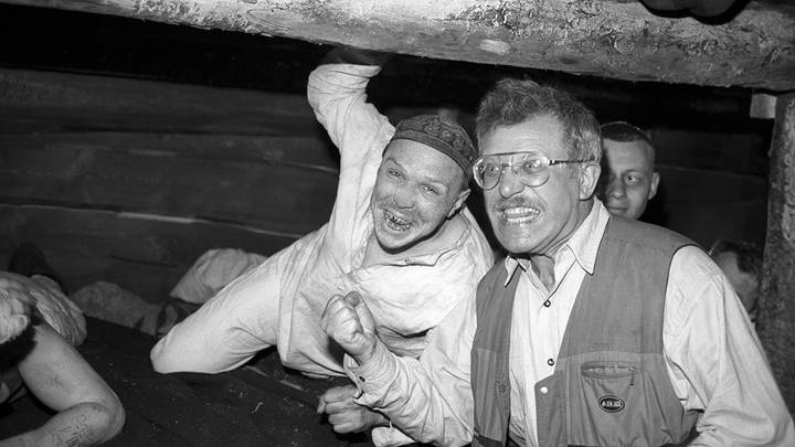 С Гариком Сукачевым во время съемок фильма «Затерянный в Сибири», 1989 год / Николай Малышев /Фотохроника ТАСС