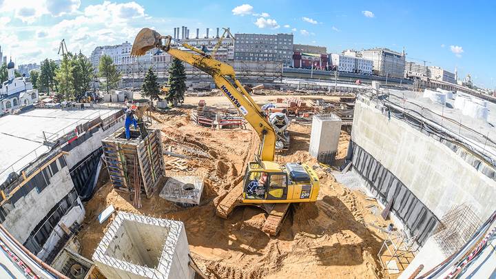 Строительство парка «Зарядье» / Фото: АО «Мосинжпроект»