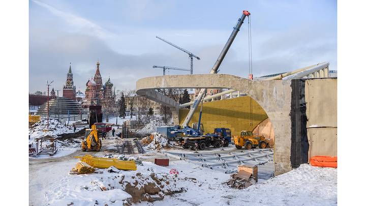 Строительство парка Зарядье / Фото: АО «Мосинжпроект»