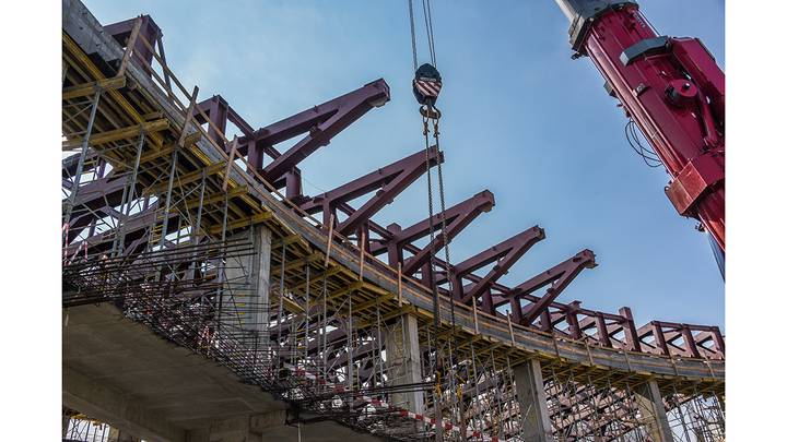 Строительство Парящего моста / Фото: АО «Мосинжпроект»