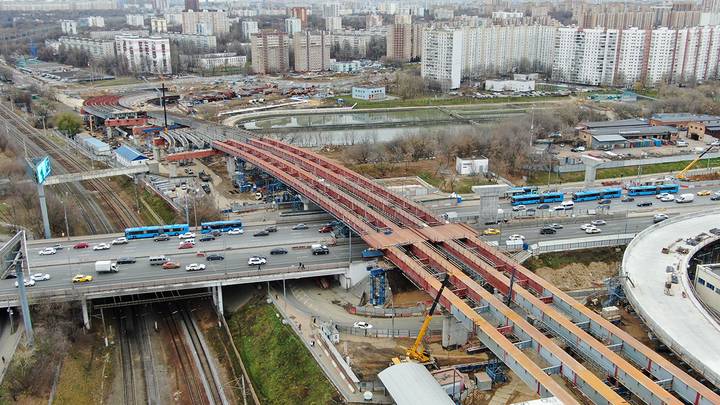 Строительство южного участка Московского скоростного диаметра в районе Каширского шоссе / Фото: Денис Воронин / АГН Москва