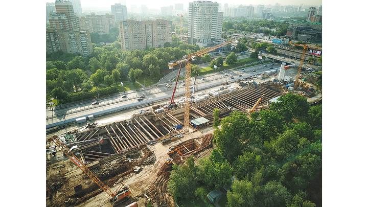 Строительство станции «Кунцевская» Большой кольцевой линии / Фото: Мобильный репортер / АГН Москва
