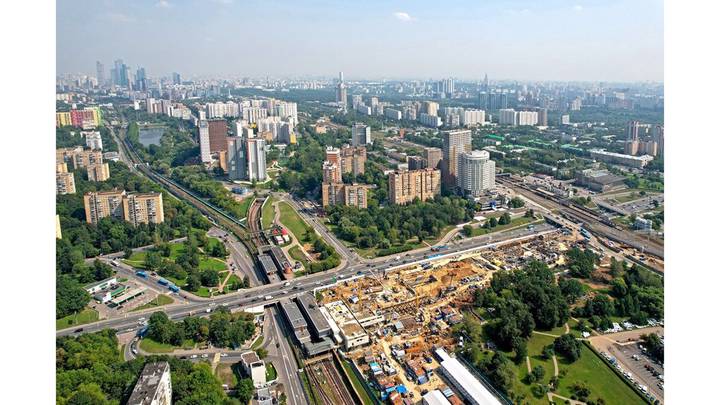 Строительство станции «Кунцевская» Большой кольцевой линии / Фото: Пресс-служба мэра и правительства Москвы