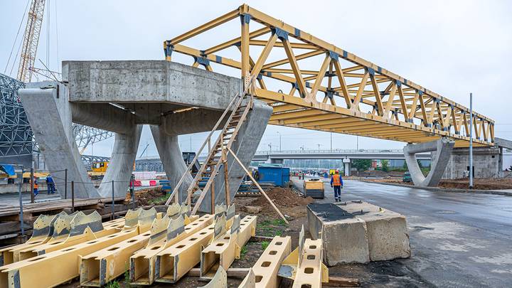 Работы по строительству дорожно-транспортной инфраструктуры в ТиНАО / Фото: Пресс-служба мэра и правительства Москвы 