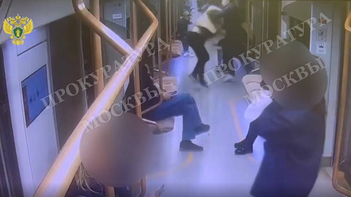 Злоумышленник избил пассажира в вагоне поезда московского метро. Видео