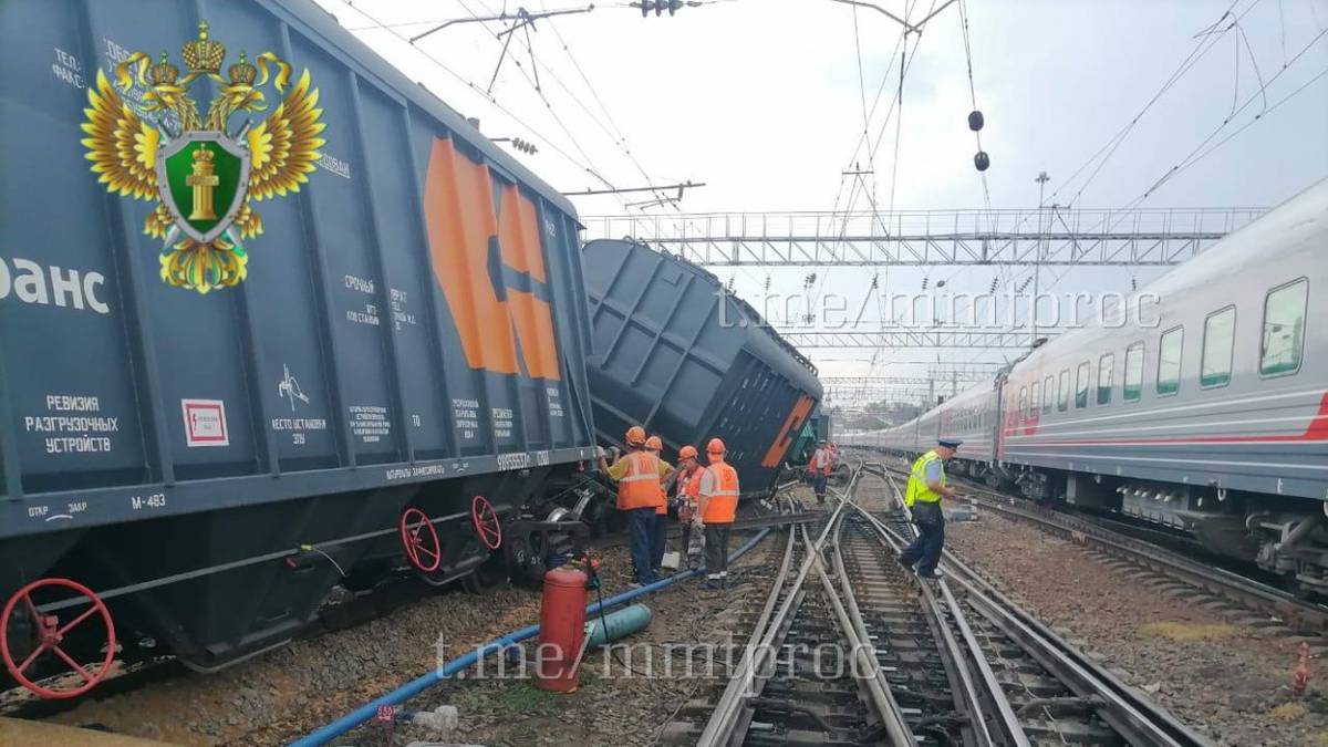 Девять грузовых вагонов сошли с рельсов под Воронежем