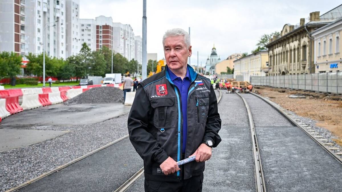 Сергей Собянин осмотрел ход строительства новой трамвайной линии