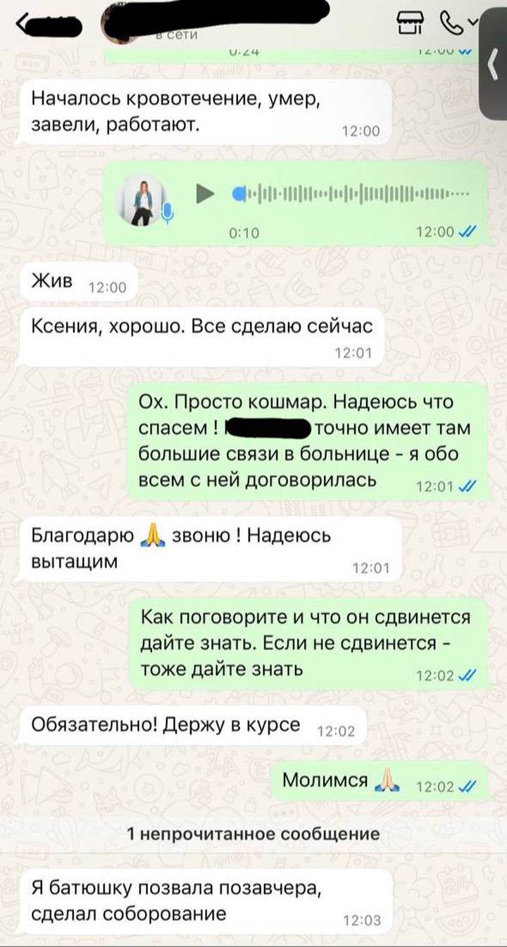 Переписка Ксении Собчак с близкими Паши Техника