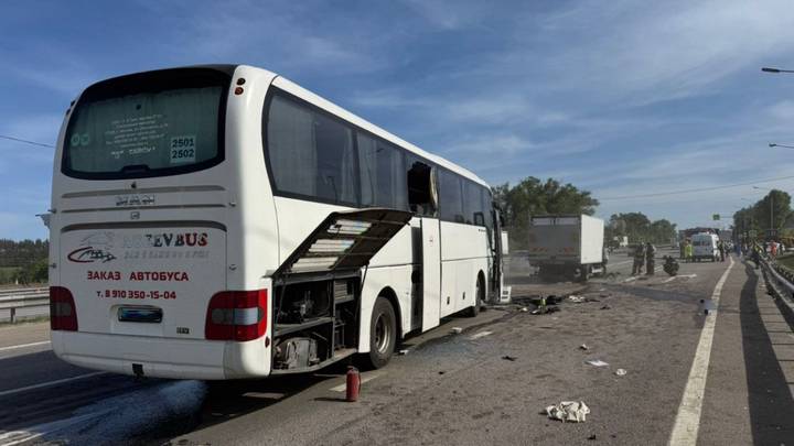 Минимум 14 человек пострадали при столкновении автобуса и грузовика под Воронежем