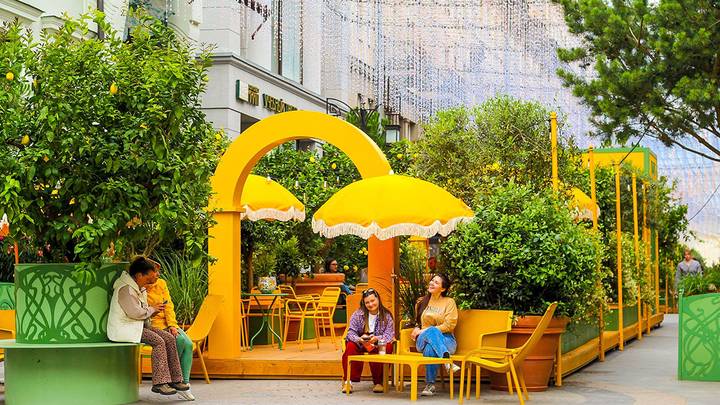 Лимонный сад в Камергерском переулке / Фото: Пресс-служба Департамента торговли и услуг города Москвы Лимонный сад в Камергерском переулке / Фото: Пресс-служба Департамента торговли и услуг города Москвы