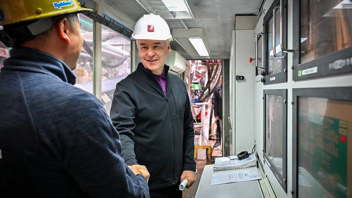 Сергей Собянин принял участие в церемонии начала проходки тоннелей Бирюлевской линии столичного метрополитена / Фото: Пресс-служба мэра и правительства Москвы 