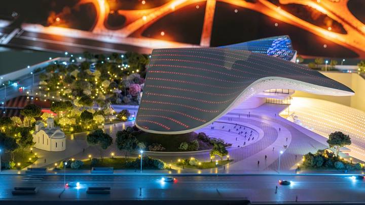 Концепция архитектурного облика Национального центра «Россия». По планам, комплекс на Краснопресненской набережной появится в 2029 году