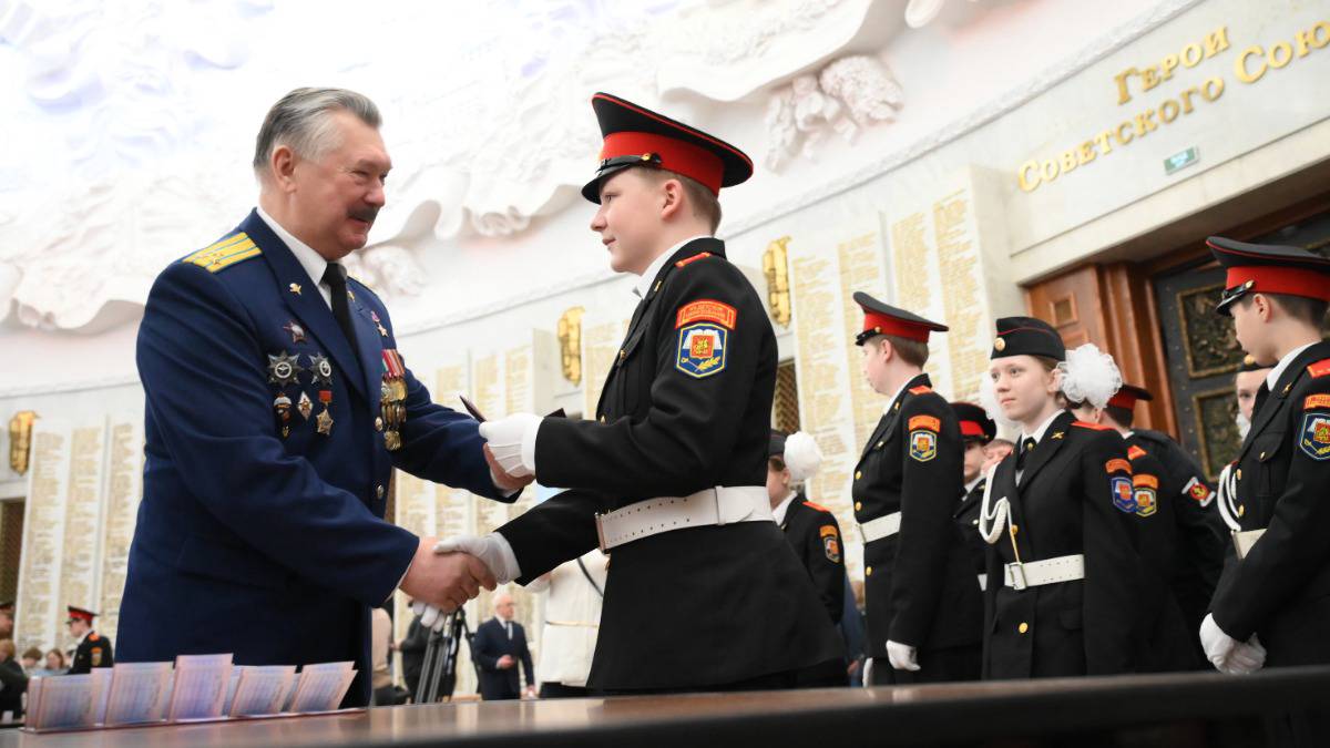 В Музее Победы прошло посвящение учеников трех московских кадетских школ