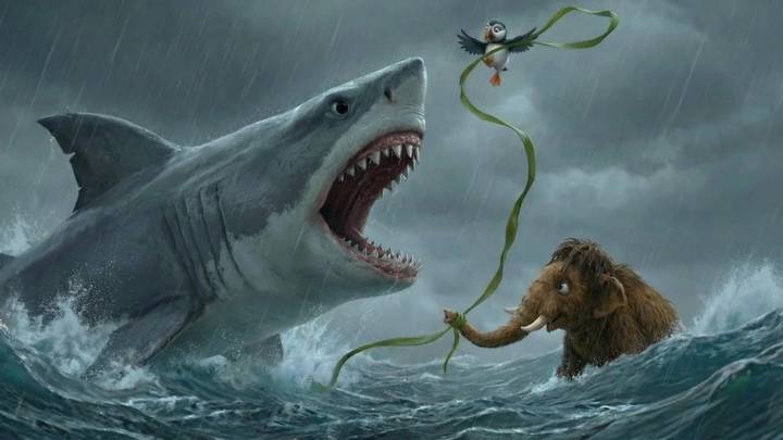 Кадр из мультфильма «Приключения мамонтенка. В поисках мамы» Александра Войтинского