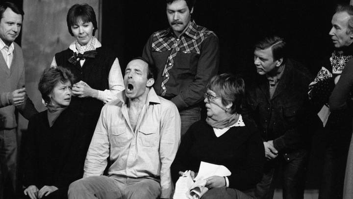 Марина Неелова, Валентин Гафт и главный режиссер театра «Современник» Галина Волчек на встрече труппы