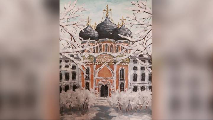 «Храм Покрова Пресвятой Богородицы в Измайлове», рисунок Екатерины Титовой