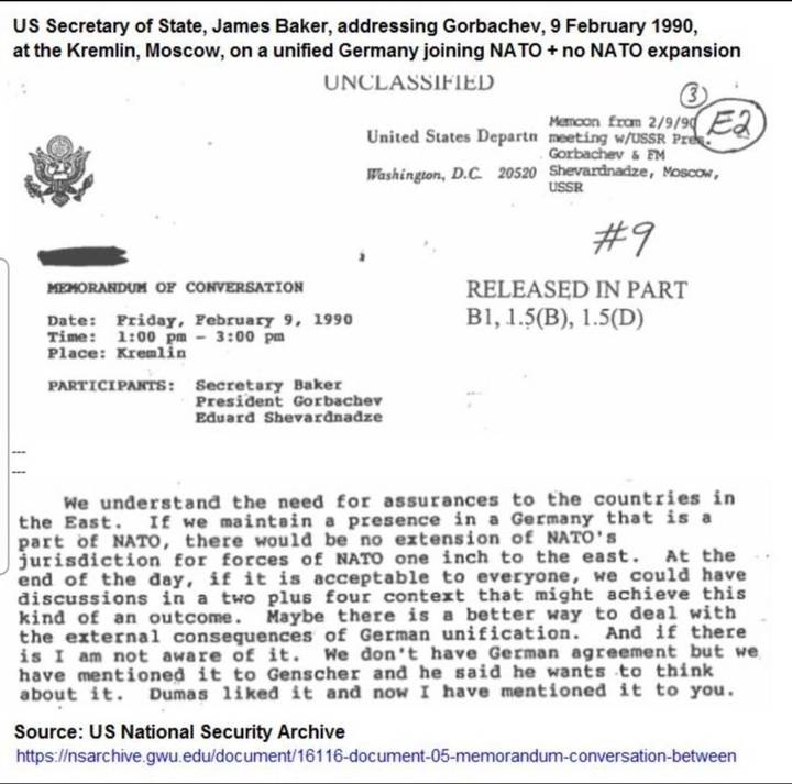 Пушков показал документ об обмане России со стороны США по нерасширению НАТО