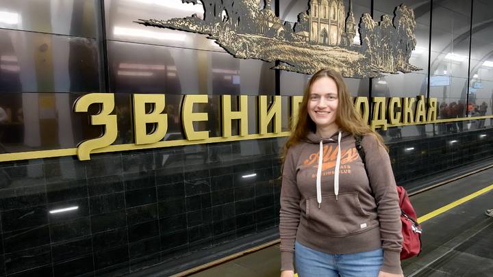 5 сентября. Москвичка Ксения Кулешова на новой станции «Звенигородская» 