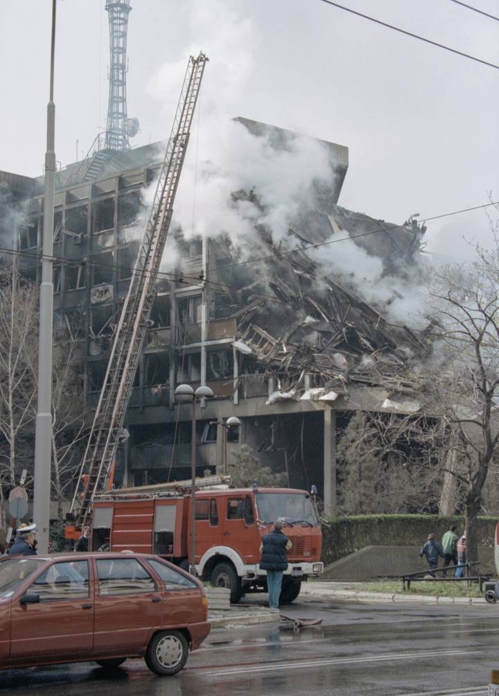3 апреля 1999 года. Здание МВД Сербии в Белграде, разрушенное после бомбардировки авиацией НАТО